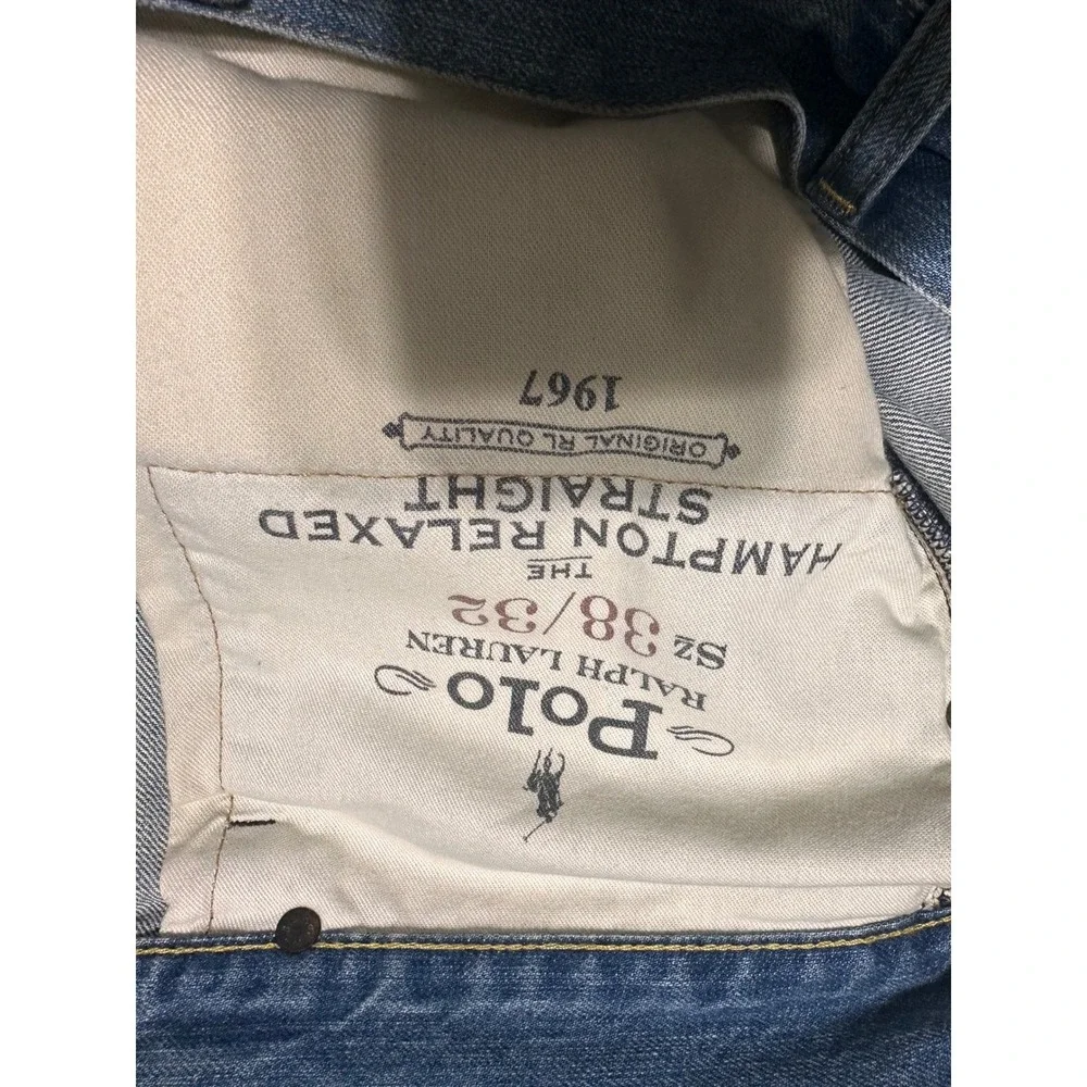 Polo Ralph Lauren Hampton Relaxed Straight‎ Jeans Stanton Wash Blue Mens 38x32